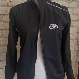 Balenciaga Black Bomber Jacket with White Accents